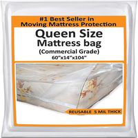 Mattress Bags for Moving Queen -Mattress Storage Bag - 5 Mil Heavy-Duty - Thick Plastic Bed Mattress Cover Protector for Moving Queen - Reusable Bed Moving Supplies