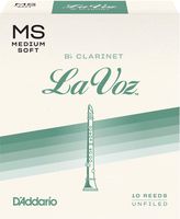 D'Addario Woodwinds La Voz Bb Clarinet Reeds, Strength Medium-Soft, 10-pack - RCC10MS