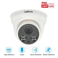 Lookcctv Dome Security Camera, 1080P CCTV HD Camera Built-in POE(Power Over Ethernet) /Audio,2.8mm Lens IR Cut Dome Security Camera,60ft Night Vision,Indoor Surveillance Camera