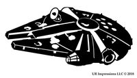 UR Impressions Blk LF Millennium Falcon Decal Vinyl Sticker Graphics for Car Truck SUV Van Wall Window Laptop|Black|6.25 X 3.6 Inch|URI546