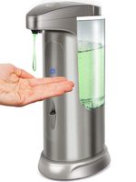 Hanamichi Soap Dispenser, Touchless High Capacity Automatic Soap Dispenser Equipped w/Infrared Motion Sensor Waterproof Base Adjustable Switches Suitable for Bathroom Kitchen Hotel Restaurant