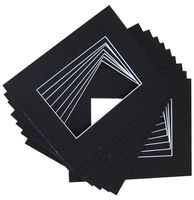 Pack of 20 12x16 BLACK Picture Mats with White Core Bevel Cut for 8x12 Pictures