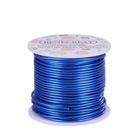 BENECREAT 12 Gauge Jewelry Craft Aluminum Wire 100 Feet Bendable Metal Sculpting Wire for Craft Floral Model Skeleton Making (Blue, 2mm)