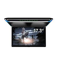 17.3" Car Overhead Monitor 1080P Video HD Digital TFT Screen Wide Screen Ultra-Thin Mounted Car Roof Player HDMI IR FM USB SD NO DVD