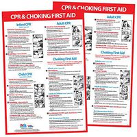 2 Pack: CPR and Choking Posters - Choking Posters for Restaurant - Choking First Aid Poster - CPR Instructions - CPR Wall Charts - CPR Posters Laminated, 12 x 18 Inches