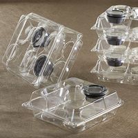 Sani-Stak Stackable 9 inch PET Clamshell Take-Out Container