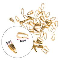 HuntGold 50pcs/Pack Pinch Clip Clasps Snap Bail Hook Connectors 8×3 mm for Crafts DIY Pendant Link Jewelry-Gold