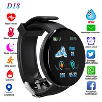 PinShang Smart Watch D18 Smart Bracelet Fitness Tracker Heart Rate Blood Pressure Color Screen Waterproof Sport Wristband Smart Watch Black