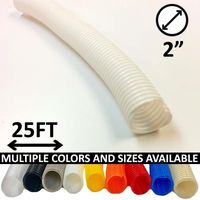 Electriduct 2" Split Wire Loom Tubing Polyethylene Flexible Conduit (2 Inch ID) - White - 25 Feet