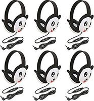 Califone 2810-PA Listening First Stereo Headphone, Panda Motif - Pack of 6