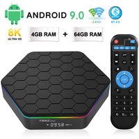 TV Box Android 9.0, TUREWELL T95Z Plus 4GB RAM 64GB ROM Android TV Box Amlogic S905X3 Quad-Core 64Bits Dual WiFi 2.4G/5GHz Bluetooth 4.0 3D 8K Ultra HD H.265 USB 3.0 Smart Media Player