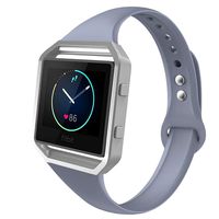 ZUKVYE Sport Bands Compatible with Fitbit Blaze,Slim Soft Silicone Band with Metal Frame Replacement Strap Wristband for Women Men - Lavender Gray Large