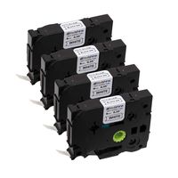 Molshine Compatible Heat Shrink Tube Label Tape, Replacement for Brother HSe221 HSe-221 HS221 HS-221 Black On White 9mm x 1.5m (3/8 inch x 4.9 feet), 4 Pack