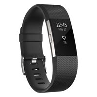Zodaca for Fitbit Charge 2 Band, Replacement Wristband Soft Silicone Rubber Fashion Sport Strap with Adjustable Watchband-Style Buckle for Fitbit Charge 2 Fitness Tracker Smartwatch Accessories Black