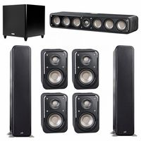 Polk Audio Signature 7.1 System with 2 S55 Tower Speaker, 1 Polk S35 Center Speaker, 4 Polk S10 Bookshelf Speaker, 1 Polk DSW PRO 660 wi Subwoofer
