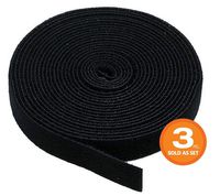 Monoprice 3-Pack Hook & Loop Fastening Tape 5 Yard/roll, 0.75-inch, Black-(121887), 3 Piece
