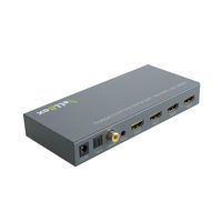 VeLLBox (Version 1.4) HDMI 3X1 Switcher with Audio Extractor, 3 in 1 Out Switcher, 340MHz, with IR Remote Control, Support Resolution up to 4Kx2K, 5V/2A Universal Power Adapter, Grey