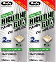 Nicotine Gum 2mg Sugar Free Mint Flavor Generic for Nicorette 50 Pieces per Box Pack of 2 Total 100 Pieces