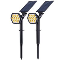 Nekteck 10 LED Solar Lights Outdoor, 2 in 1 Solar Powered Landscape Solar Spotlights Wall Lights,Bright and Dark Sensing, Auto On/Off for Pathway, Garden, Yards, Walkway and Outdoor Decoration
