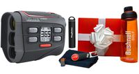 Bushnell Hybrid Golf Laser/GPS Rangefinder Premium Bushnell Golf Gift Box | +Premium Water Bottle, Portable Charger, CR2 Battery, Pitchfix Divot Tool & Towel | PinSeeker w/JOLT, 5X Mag | 201835