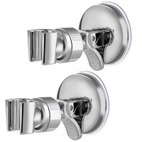Meichu 2Pcs Shower Head Vacuum Suction Cup Holder Adjustable 360°Rotation Reusable Relocatable Handheld Shower Head Wall Mounting Bracket No Drill Tool Free Silver