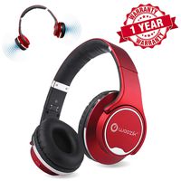 Woozik Twist Bluetooth Headphones Over-Ear 2 in 1 Foldable Twist-Out Speaker Wireless Headphone with NFC FM Radio/AUX/SD Card Sports Headband Headset-(Red)