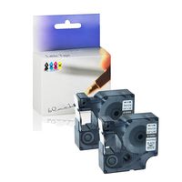 KCMYTONER 19mm (3/4") x18ft 18484 Permanent Polyester Label Tape Compatible for DYMO Rhino 1000 5200 6000 LabelWriter 450 Duo ILP 219 3M PL150 PL200 PL300 Label Makers (Black on White, 2 Pack)