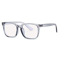 Vintage Square Blue Light Blocking Glasses Anti Blue Ray Computer Game Eyeglasses (Transparent Grey Frame/Clear Lens)