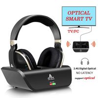Wireless Headphone Over Ear For Smart TV Watching with Optical, Digital Stereo Headsets with Charging Dock Support 2.4GHz RF Transmitter No Latency 20H Playtime for Samsung/ Plasma/ LG/ Vizio TV