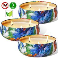 Tobeape Citronella Candles, Natural Scented Soy Wax Candle, Portable Travel Tin Candle for Stress Relief- Indoor and Outdoor Pack of 3