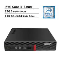 Lenovo ThinkCentre M720 Mini Business Desktop, Intel Core i5-8400T Up to 3.3GHz, 32GB DDR4 RAM, 1TB PCIe SSD, Wireless-AC, HDMI, DisplayPort, USB Type-C, Win 10 Pro, Black, 3 Year Warranty
