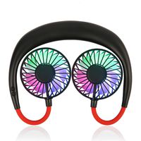 2019 New Neck Hanging Fans, RAMBG LED Luminous/Sports Hanging Neck/Portable Mini/Hanging Neck Fan/Hands-Free Fan/Earphone Design USB Fan. Black (Renewed)