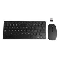 SCASTOE 2.4GHZ USB Wireless Slim Keyboard and Cordless Mouse Combo Kit Set for PC Laptop -Black