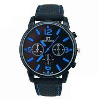 AmyDong Men Fashion Stainless Steel Sport Watch Cool Quartz Watch Wrist Analog Watch Men's Racing Quartz Watch (Blue)