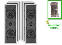 Yamaha Custom Easy-to-install In-Wall Flush Mount 2-Way 130 watts Natural Sound Speaker (Set of 4) with 1" Soft Dome Tweeter & Dual 6.5" Cone Woofers + 50 feet of Oxygen-Free Copper Speaker Wire