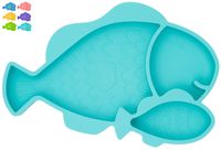 HEXATAL Non Slip Silicone Suction Plate/Bowl for Feeding Babies, Toddlers and Kids - Fits Almost All Highchair Trays (Cyan-Mini)