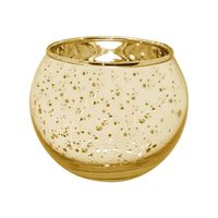 gb Home Collection Votive Tea Light Candle Holder, Speckled Gold Metallic Finish, Lead Free Thick Mercury Glass, Set of 48, 2" Top D x 2.75" H, for Weddings, Parties, Decorative LED/Tea Light Candles