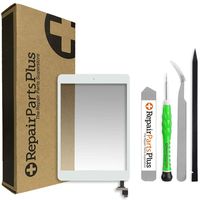 RepairPartsPlus iPad Mini 2 Screen Replacement Glass Touch Digitizer Premium Repair Kit with Tools and Home Button/IC Connector (White)