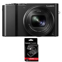 Panasonic ZS100 LUMIX 4K 20 MP Digital Camera with Wi-Fi Black (DMC-ZS100K) ZS60 ZS100 LX100 Travel Bundle - Includes Battery & Charger