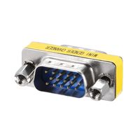 uxcell DB15 VGA Gender Changer 15 Pin Male to Male 3-Row Mini Gender Changer Coupler Adapter Connector for Serial Applications Blue