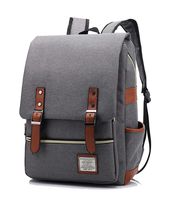 AINIBAB Unisex 15.6 inch Laptop Backpack Retro Casual Daypacks Outdoor Sports Stylish Travelling Canvas Rucksack (Gray)