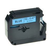 NineLeaf Label Tape Compatible for Brother PT-65 PT-70 PT-80 PT-85 PT-90 Printers M-K531 MK531 M531 Black on Blue (1/2inch 12mm)