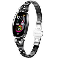 Female's Smart Watch, Exquisite Fitness Tracker, Blood Pressure/Heart Rate/Sleep Monitor for Women (H8 Black)