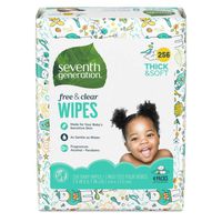 Seventh Generation Baby Wipes, Free & Clear Unscented and Sensitive, Gentle as Water, Refill with Tape Seal, 256 count (Packaging May Vary)