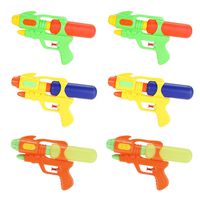 Fun-Here Water Guns 9 Inch 6 Packs for Kids Adults Multicolor Squirt Gun in Party Pool Bath Favors Indoor Outdoor Funy Summer Toy (Pack of 6)