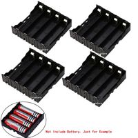18650 Battery Case Holder, 4 Pcs 4 Slots x 3.7V DIY Battery Storage Box, in Parallel Black Plastic Batteries Case with Pin for Soldering 4 x 18650, by Ltvystore