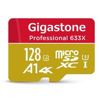 Gigastone 128GB Micro SD Card MicroSD U3 UHS-I C10, UHD 4K Video Recording, 4K Gaming, Read/Write 95/40 MB/s, with MicroSD to SD Adapter, Nintendo Dashcam Gopro Canon Nikon Camera Samsung Drone