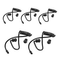 Yuehuam Replacement Clear Coiled Acoustic Tube Pack of 5 Clear Coiled Acoustic Tube Replacement for Two Way Radio Earpiece