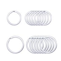 Keyring Rings Key Ring Rustproof, Dog Tag Ring Flat Key Rings Rings Split Keyrings for Home Car Keys Attachment,12 pcs