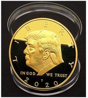 2020 Donald Trump Gold Coin Token, 24k Gold Plated Collectible Keep America Great 45th President of The United States Original Design Gifts (Gold, 403mm)